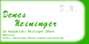 denes meininger business card